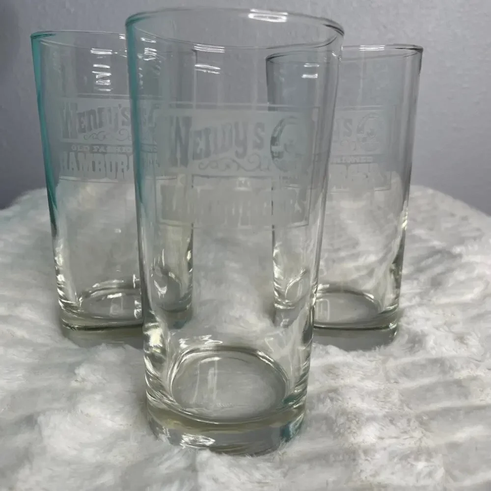 WENDYS‎ Vintage Glassware Restaurant Fast Food Set of 3